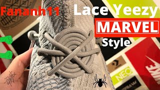 How to lace Yeezy P4 MARVEL edition: Hulk, Black Widow, Timestone, Antman...Thắt giày Yeezy Marvel