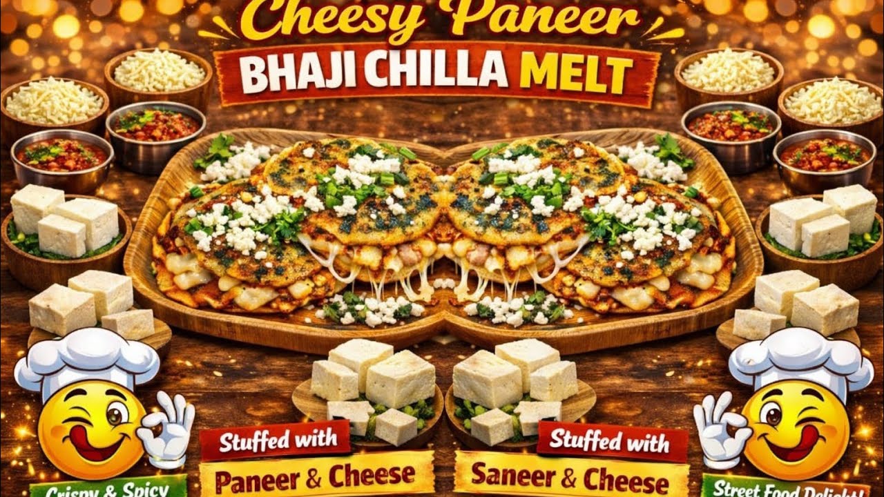 🔥Instant Cheesy Bhaji Chilla | Paneer + Cheese Fusion Recipe-इतना स्वाद बना सिर्फ एक चीज ऐड करने से🍀