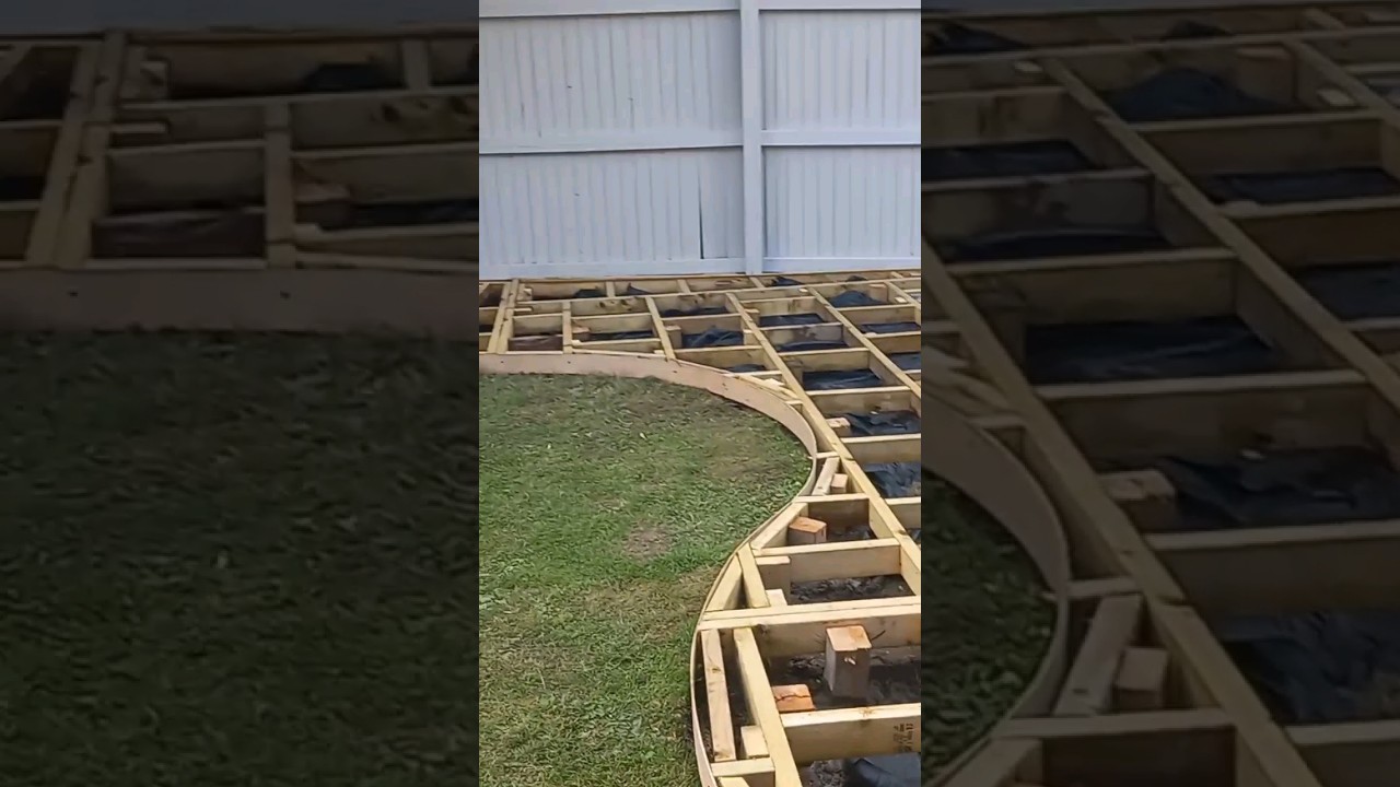 Curved garden decking landscape bespoke curved deck