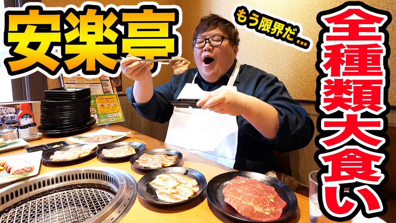 【大食い】安楽亭の焼肉全種類大食いに挑戦したら限界すぎたwww