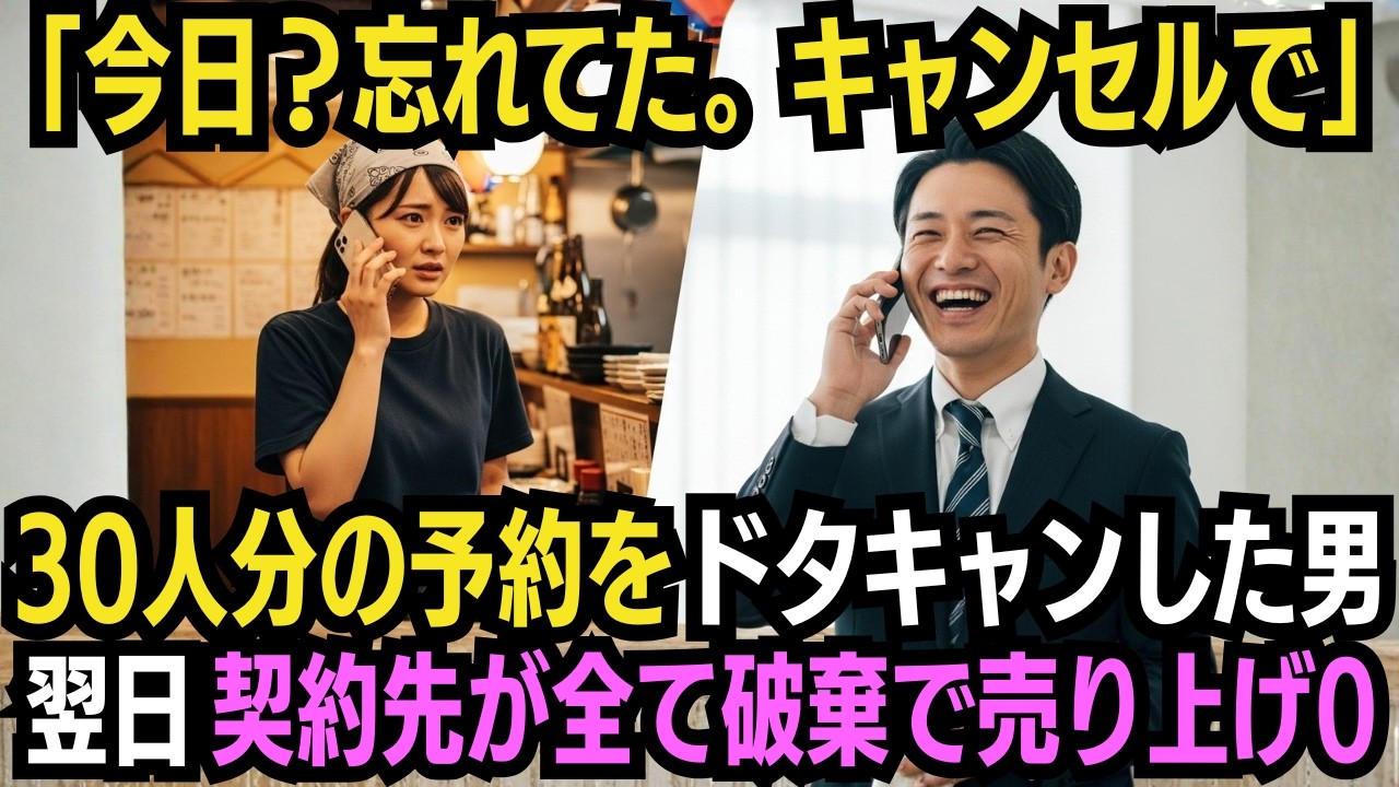 「別のところにしたから行かない」30人分の予約をドタキャンした男→翌日契約先全てが破棄で売上0に…
