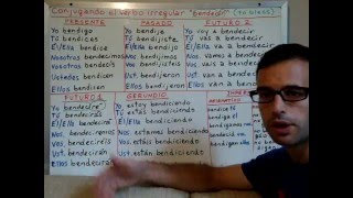 Free Spanish Lessons 156 - Spanish conjugation: BENDECIR (to bless) - Video 1/2
