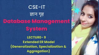 Lecture-9 Extended ER Model II Generalization, specialization & Aggregation By-Sonika Bhatnagar