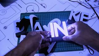 text puzzle led 3d printed house