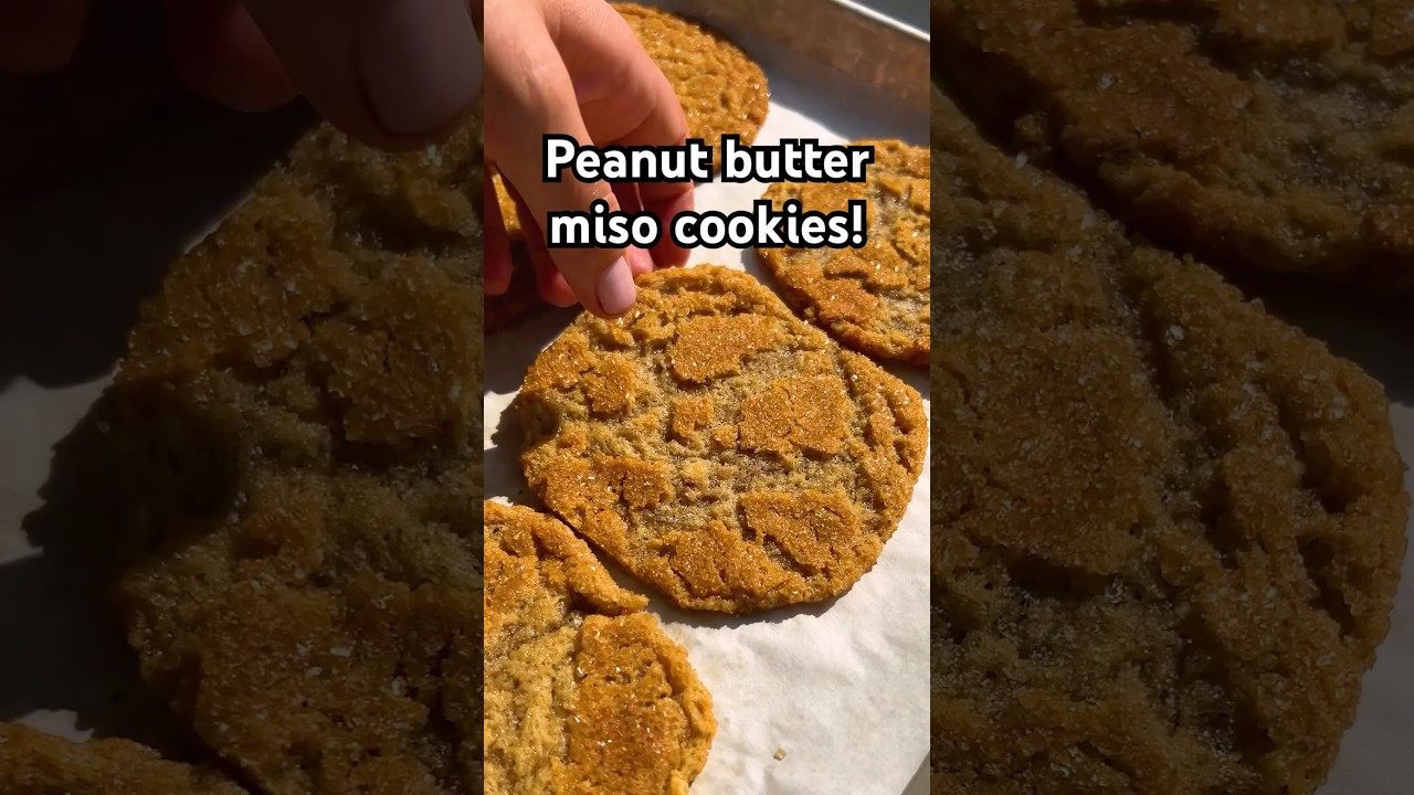 Peanut Butter-Miso Cookies — recipe in the description! 