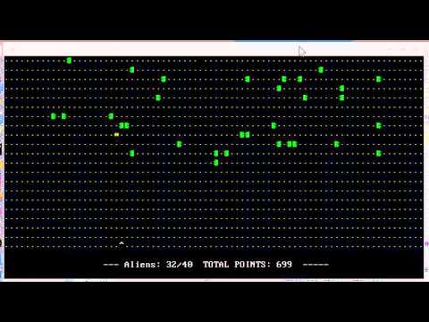 ASCII Invaders Gameplay (part 1)