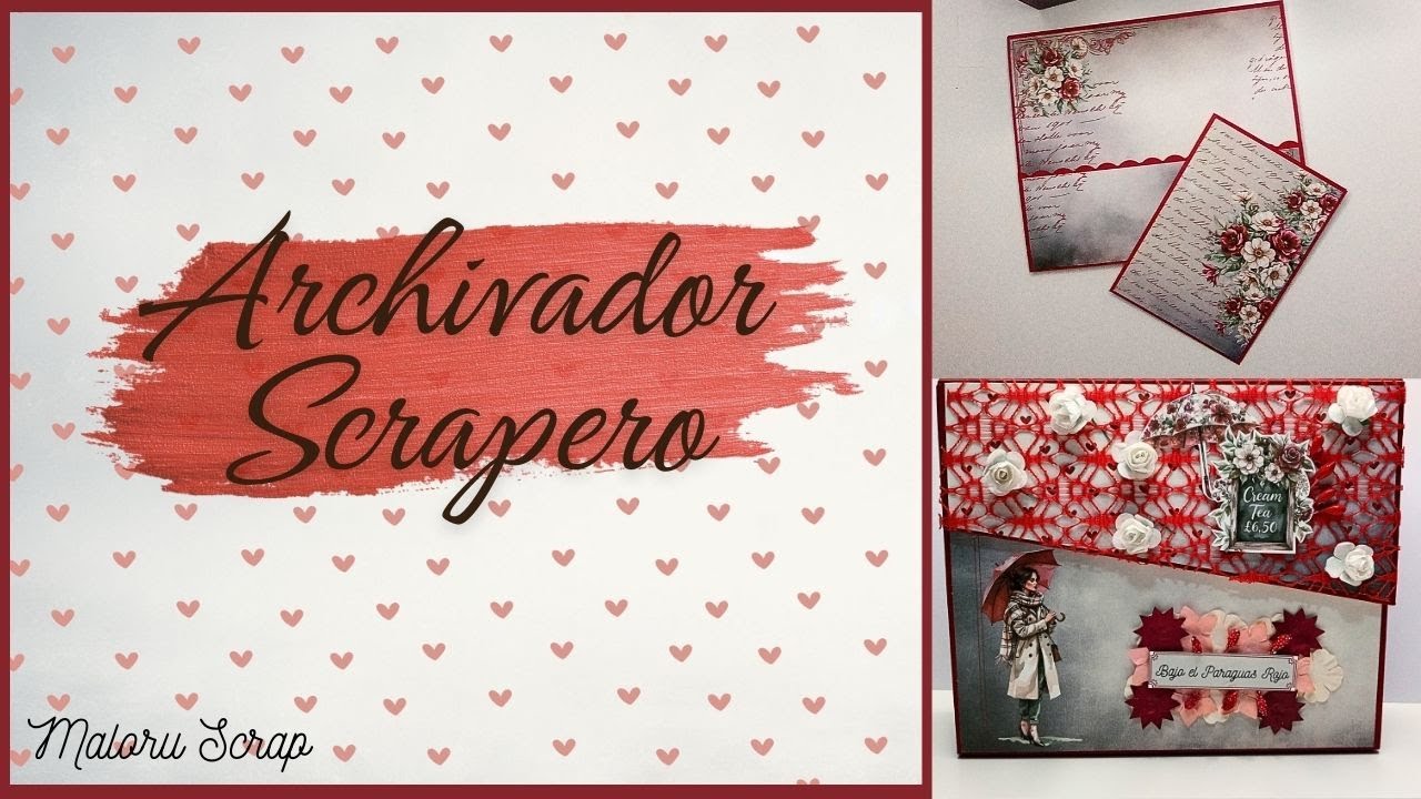 📁 Archivador scrap paso a paso | Bajo el paraguas rojo ☂️❤️ POP UP en cada página