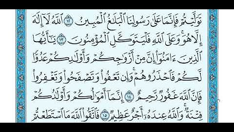 تلاوة سورة التغابن من 12 14