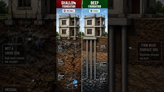 Shallow vs Deep Foundation | Which One Keeps Buildings Stable? 🏗️ #construction #foundationdesign