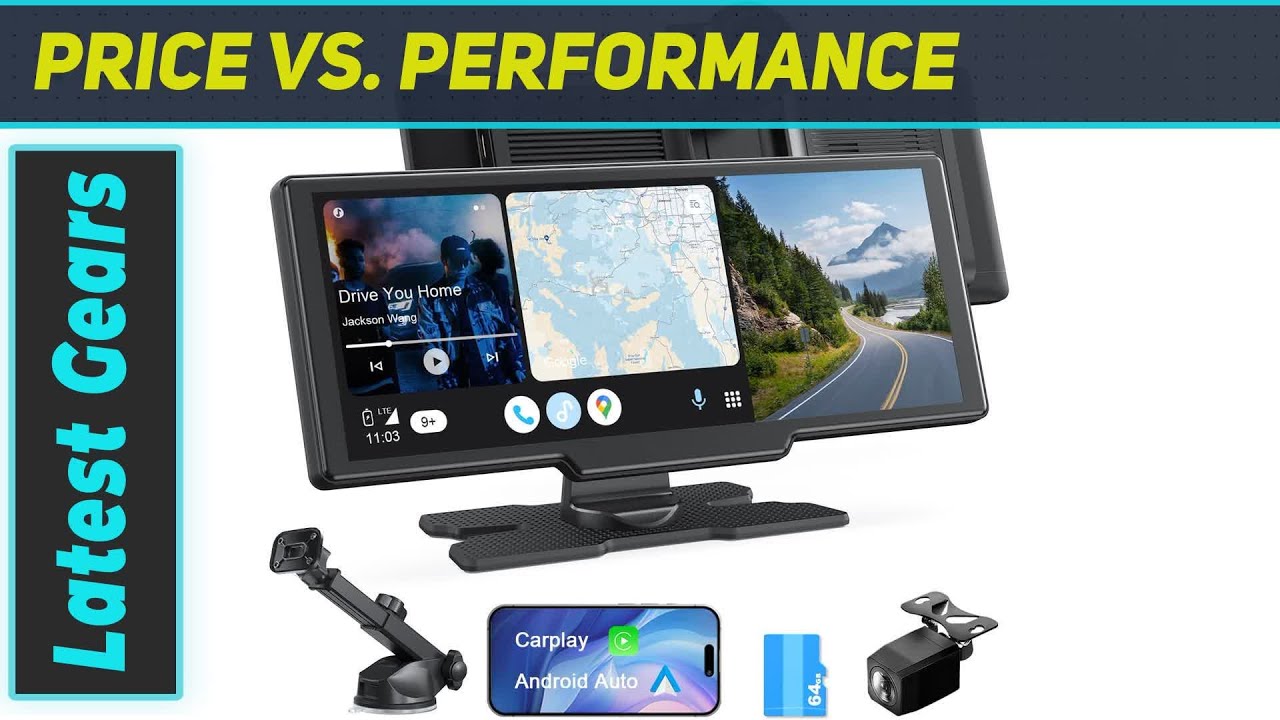 Avylet 9.26'' Wireless Apple Carplay Screen with 4K Dash Cam