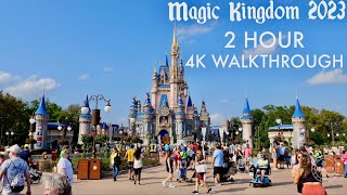 Magic Kingdom 2023 Ultimate 2 Hour Walkthrough in 4K | Walt Disney World Florida March 2023