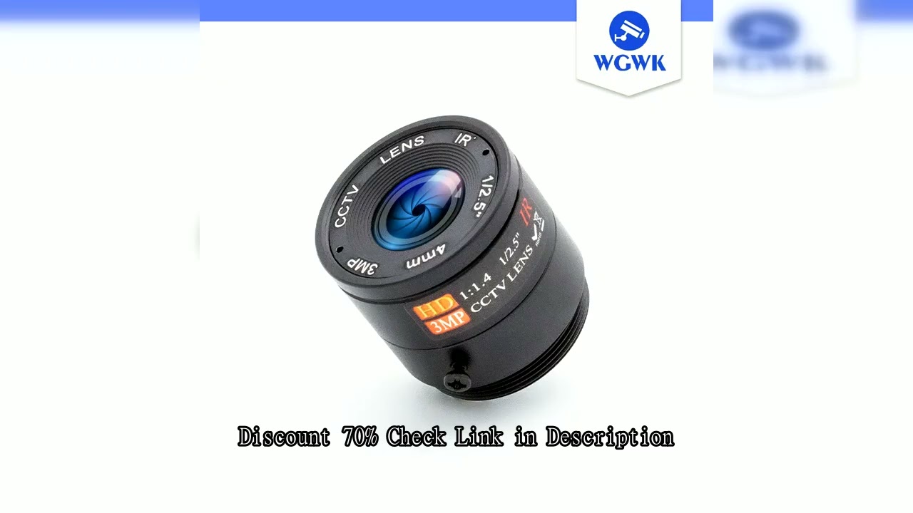 WGWK-C34A0 High Quality Industrial 3MP 4mm Fixed Focus CS Mount Lens CCTV Lens With 650 IR Filter Fo