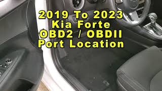 Kia Forte OBD2 OBDII Onboard Diagnostics Port Connector Location 2019 To 2023 3rd Gen