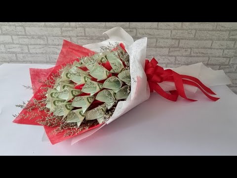 How to make money bouquet of 30 banknotes วิธีทำช่อดอกธนบัตร30 ใบ