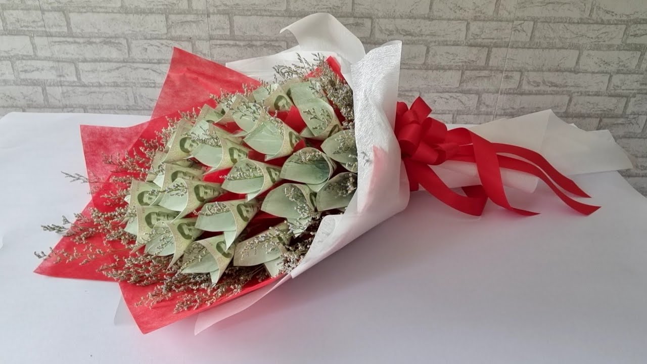How to make money bouquet of 30 banknotes วิธีทำช่อดอกธนบัตร30 ใบ