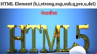 6 html element in Nepali |  html elements explained | bold tag,sub tag,sup tag,pre tag ,string tag