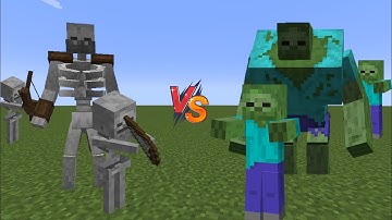 Mutant Zombie VS Mutant Skeleton | Mob battle minecraft | Minecraft mobs | minecraft battle