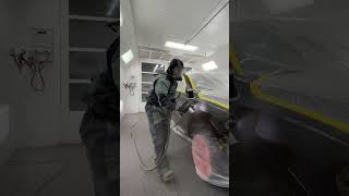 Slow And Steady Walking The Car In The Paint Booth #Car #Paint #Paintlife #Autobody #Satisfying