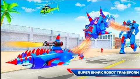 Robot Shark Attack Transform Robot Shark android Games