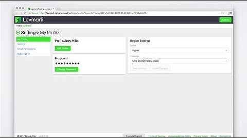 Lexmark Testing Assistant—Configuring the profile and general settings