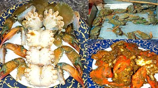 मसालेदार केकड़ा Recipe/How To Cook Crab/বড় কাকরা রান্নার পদ্ধতি/How to clean and cut crab