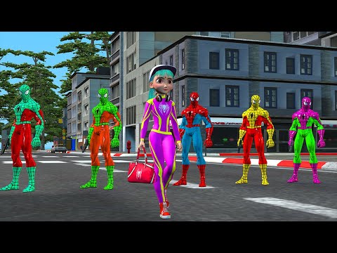 Spiderman girl comes home from school and is attacked by bad guys |rescue spiderman|Game 5 Superhero