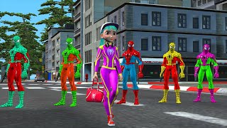 Spiderman girl comes home from school and is attacked by bad guys |rescue spiderman|Game 5 Superhero