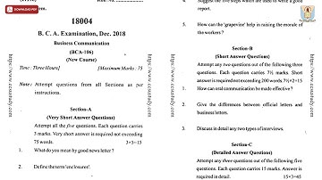 BCA 1ST SEM BUSINESS COMMUNICATION DEC 2018 | CCSU