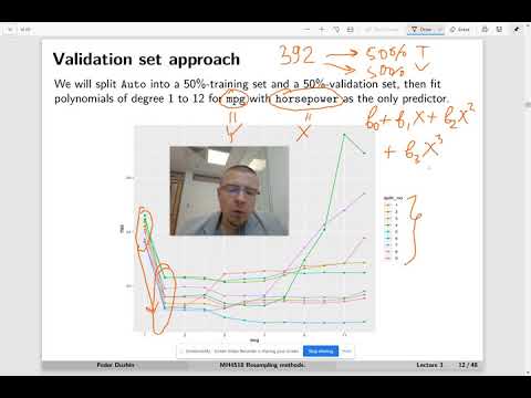 MH4510 Lecture 3 part 2 - validation set approach to estimate test error
