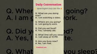 👉 Speak English Daily Conversation 🔥 | Easy English Practice #dailyenglish #learnenglish #shorts