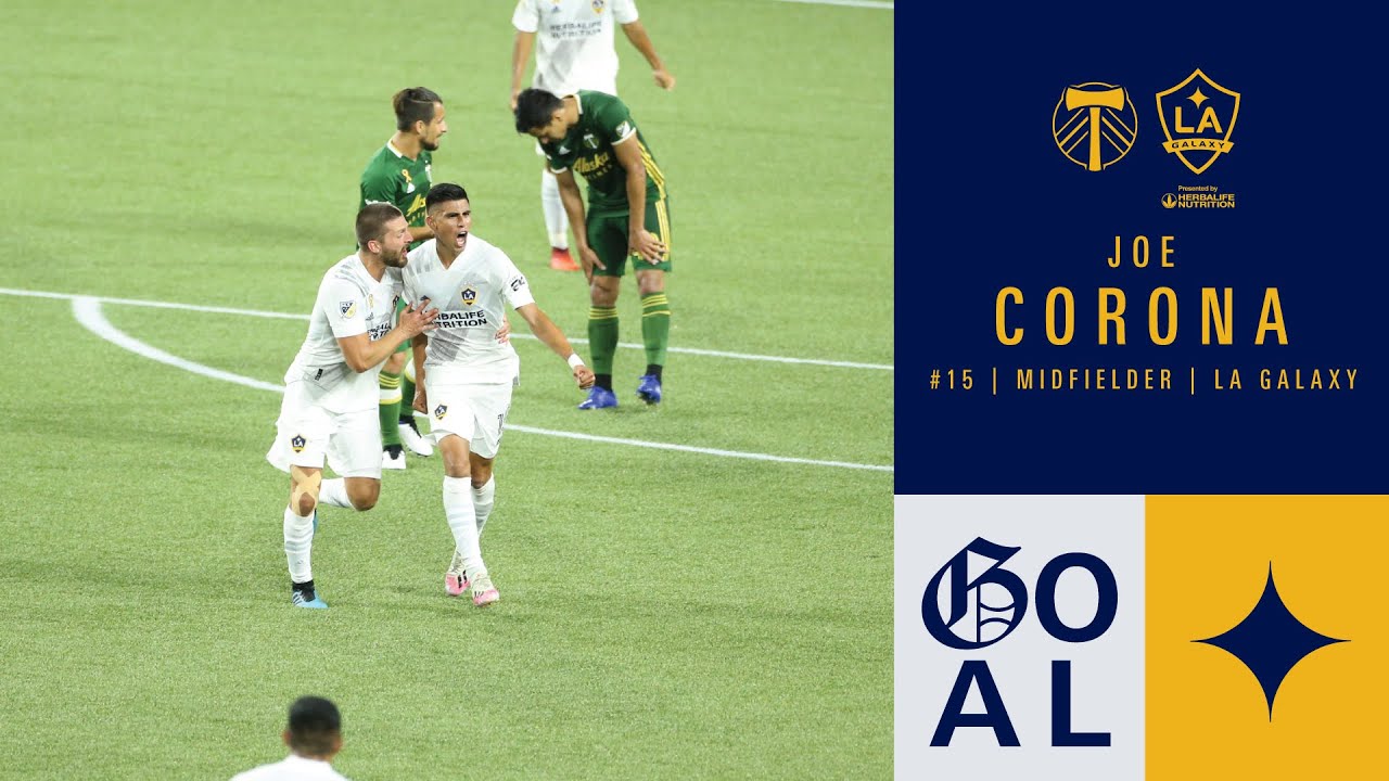 GOAL: Joe Corona scores an absolute scream to give LA Galaxy a third in win over Portland Timbers