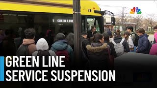 MBTA temporarily suspends service on Green Line B Branch
