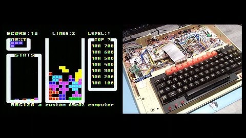 Homebrew computer playing homebrew Tetris - now with chiptune :-)