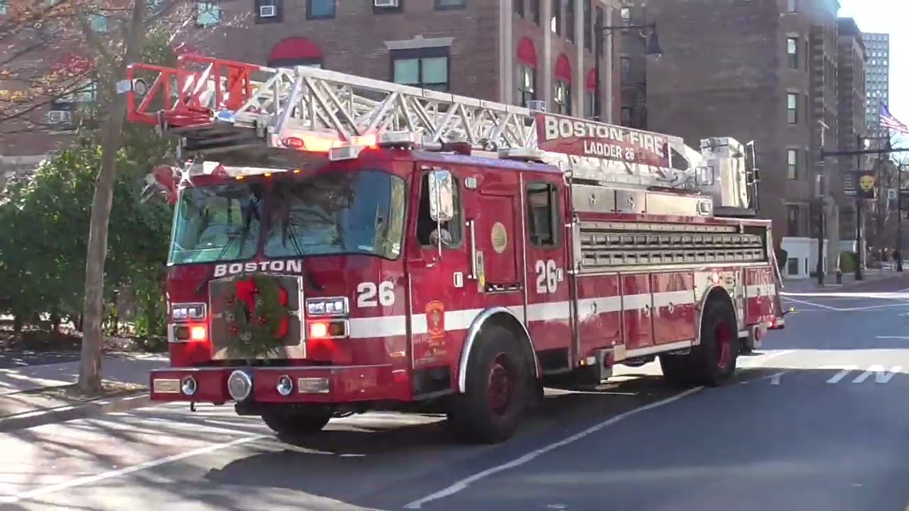 Boston Fire Dept. Ladder 26 Responding