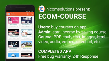 Ecom-Course: sell your online courses app template, source code - Best app of hicomsolutions