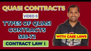 Types of Quasi Contracts | Section 68-72 |The Indian Contract Act, 1872