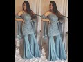 Grey georgette sequence work sharara salwar suit