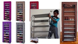 10 Tiers Shoe Rack with Dust proof Cover assemble by Kid