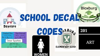 School Decal codes |Roblox Bloxburg