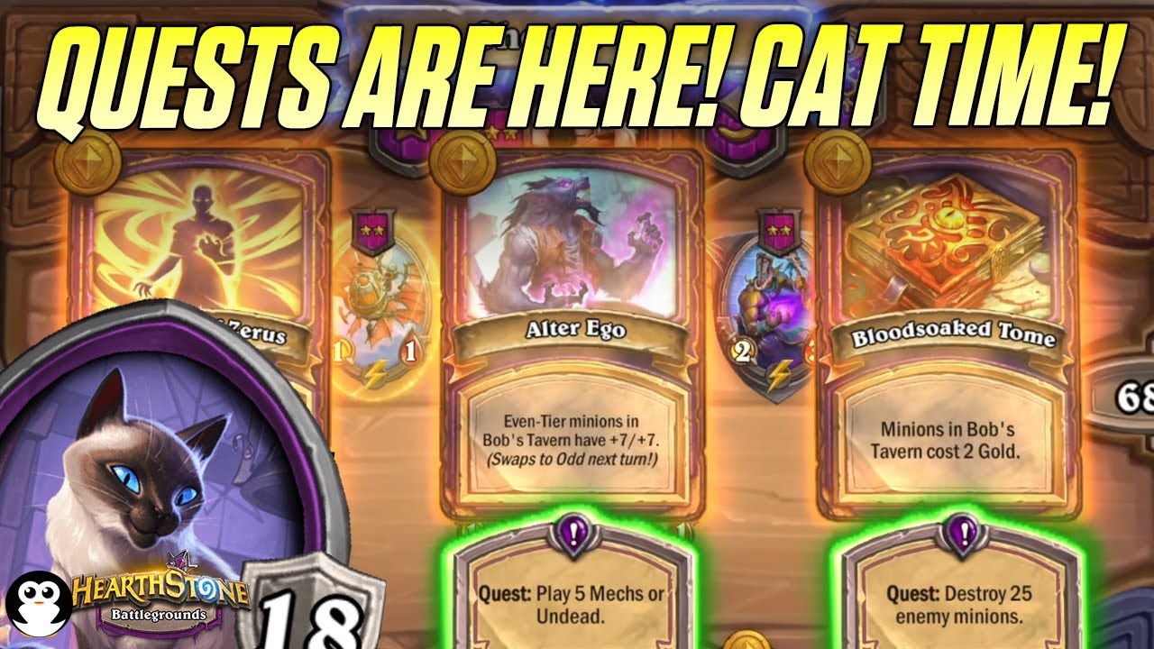 QUESTS ARE HERE! Can Bigglesworth Work?! | Hafu HS Battlegrounds