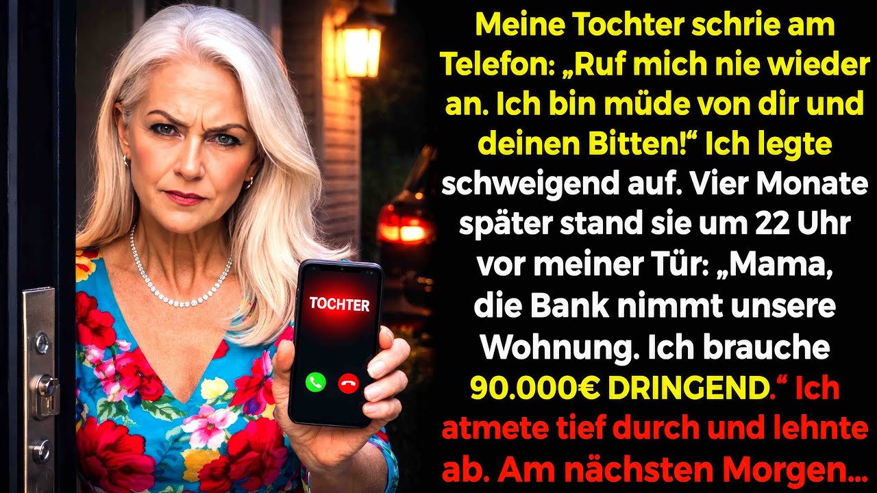 Meine Tochter schrie: „Ruf mich nie wieder an. Ich bin Müde von dir!“ Ich legte still auf…