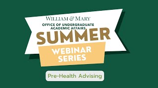 Pre-Health Advising at W&M
