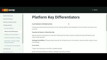 platform differentiation of 123 swap