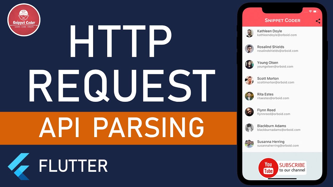 [Flutter] HTTP Request | Simple Approach | SnippetCoder | LEARN.CODE.CREATE | HD Video