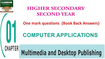 12th computer application chapter 1 multimedia and desktop publishing one mark book back answers