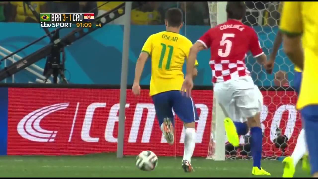 Oscar first goal, third for brazil Brazil 3   1 Croatia Rate A Goal