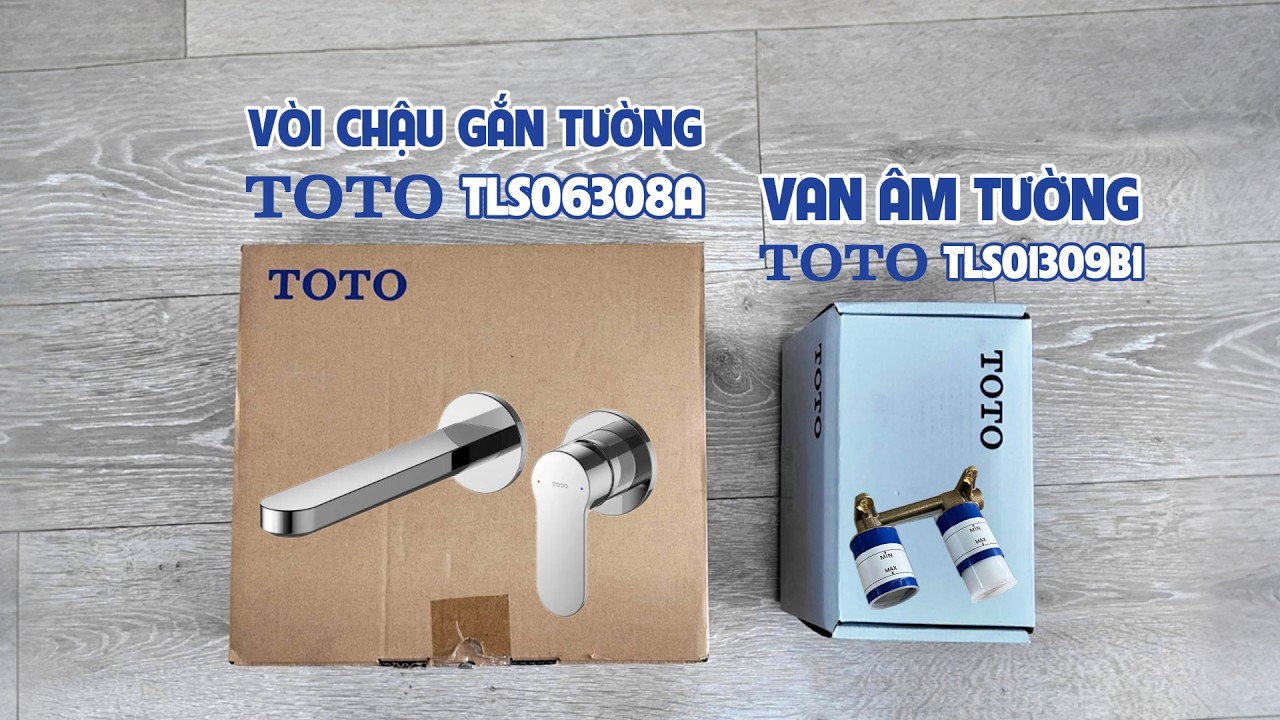Vòi lavabo nóng lạnh gắn tường LH TOTO TLS06308A kèm van âm TLS01309B1