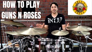 How to play Sweet Child of Mine by Guns n Roses on Drums - Drum Lesson