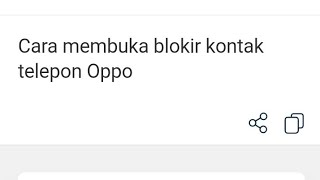 Cara Membuka Blokiran di Kontak Hp Oppo
