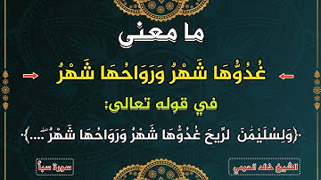 معنى (غُدُوُّهَا شَهْرٌ)وَ(رَوَاحُهَا شَهْرٌ)،سورة سبأ،٦-شرح مفردات غريب القرآن ،الشيخ خالد الحرمي.